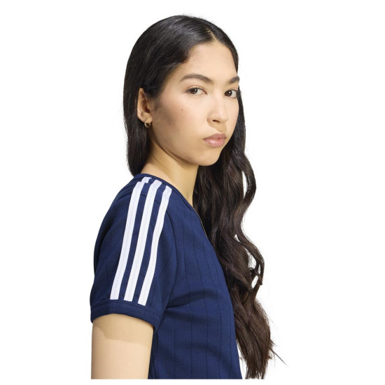 Adidas Γυναικεία κοντομάνικη μπλούζα Pinstripe Short-Sleeve Slim T-Shirt